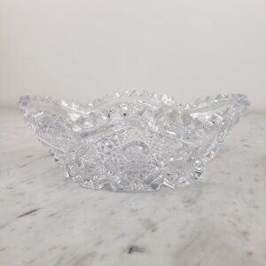 Vintage Imperial Glass Ohio Nucut Clear Olive Dish Bowl